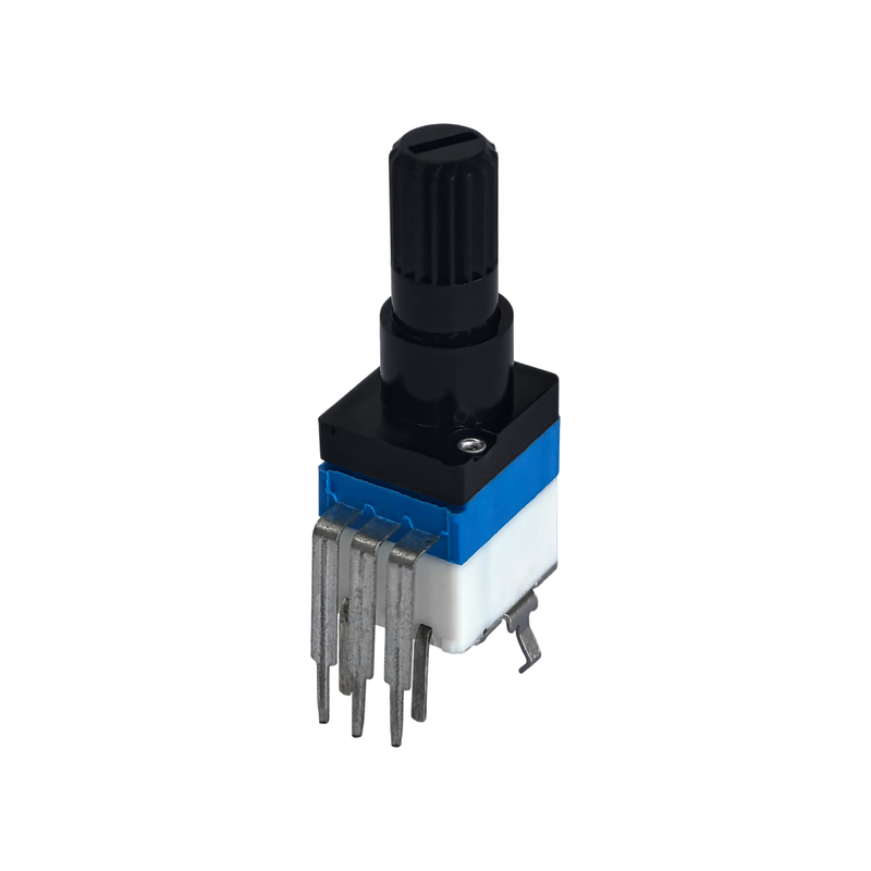 Industrial Grade Knurled Shaft Rotary Potentiometer Device with PCB Lug Terminal