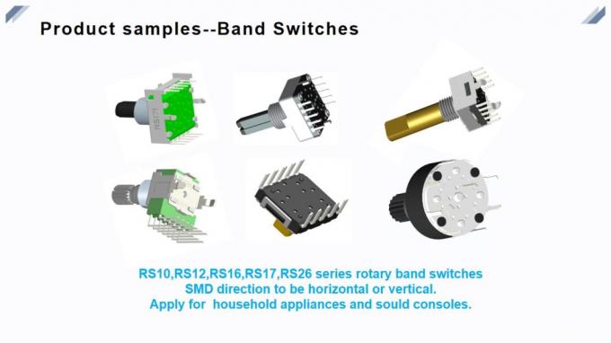 RS1010 tipo horizontal interruptor de la banda, interruptor rotatorio para los productos de audio, aparatos electrodomésticos
